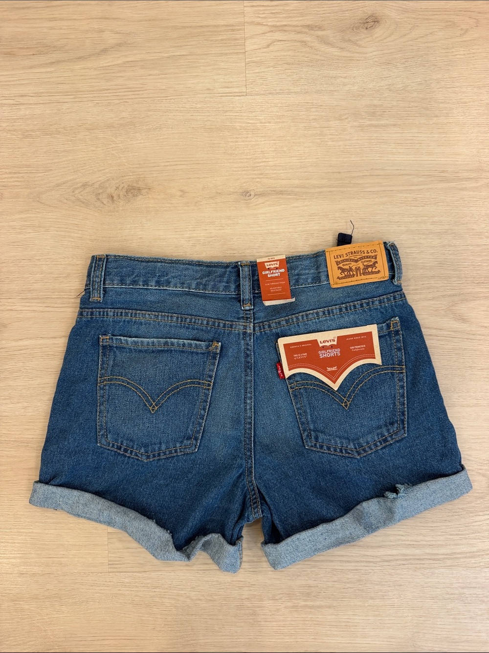 Levi's 16 Girls High-Rise Denim Shorts in Dark Blue